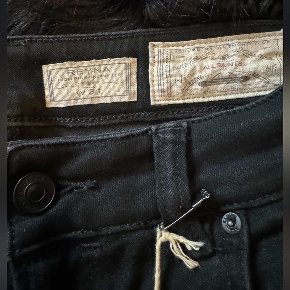 🖤 All Saints Spitalfields Roseport Reyna high-rise skinny black jeans in W31 🖤